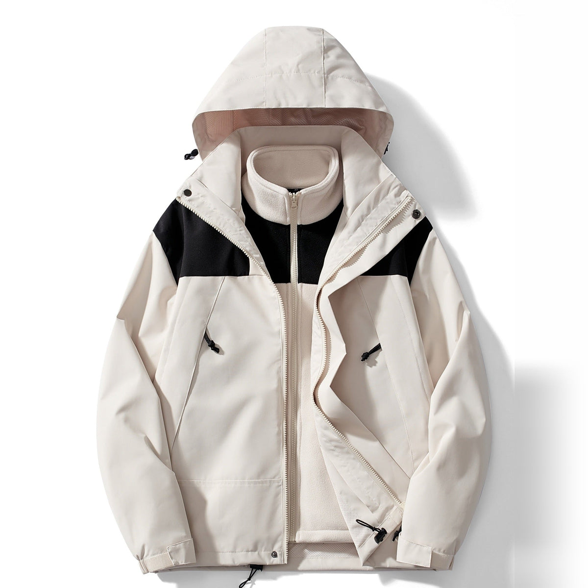 3 in 1 Outdoorjas Dames met Fleecevest | Capuchon | 6 Kleuren