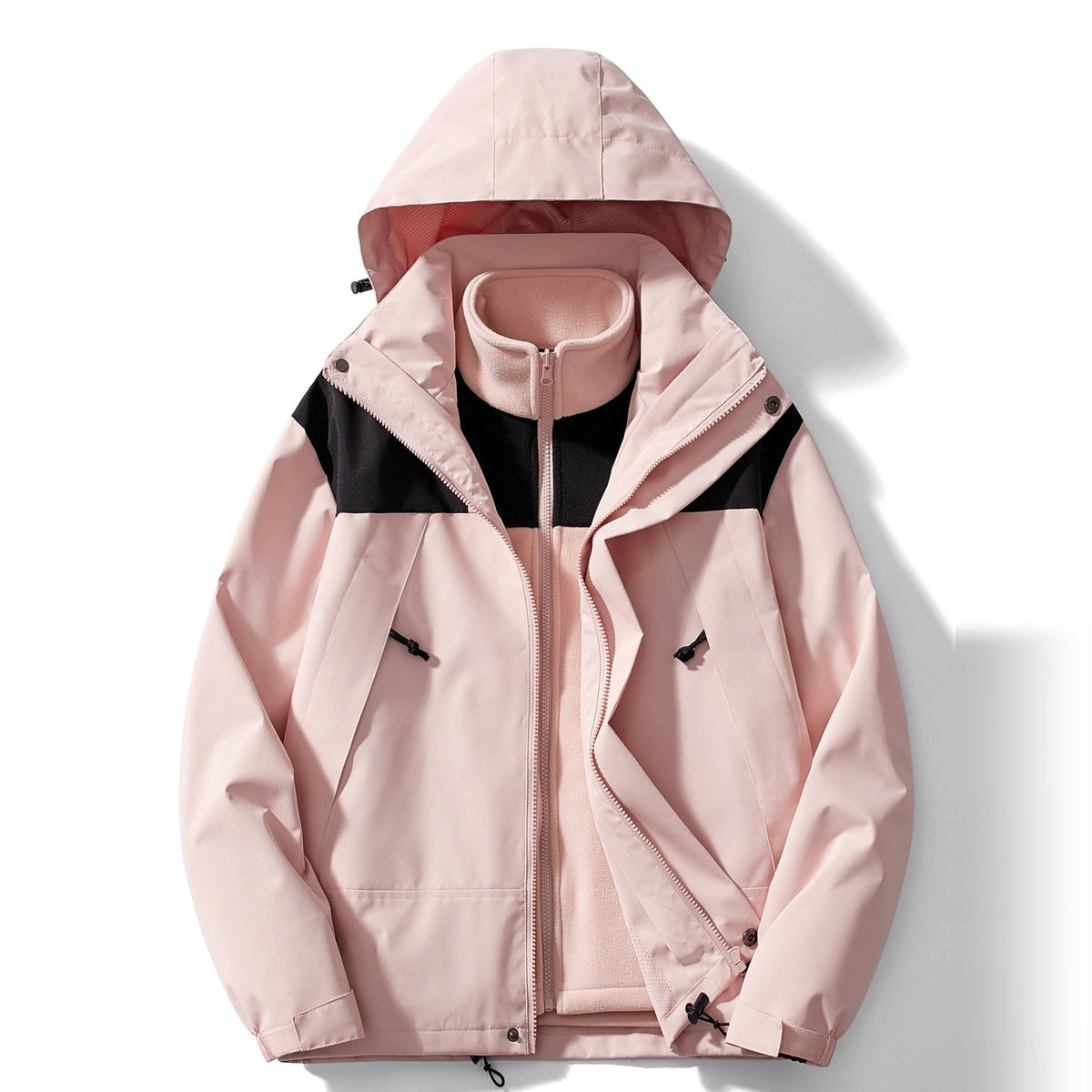 3 in 1 Outdoorjas Dames met Fleecevest | Capuchon | 6 Kleuren