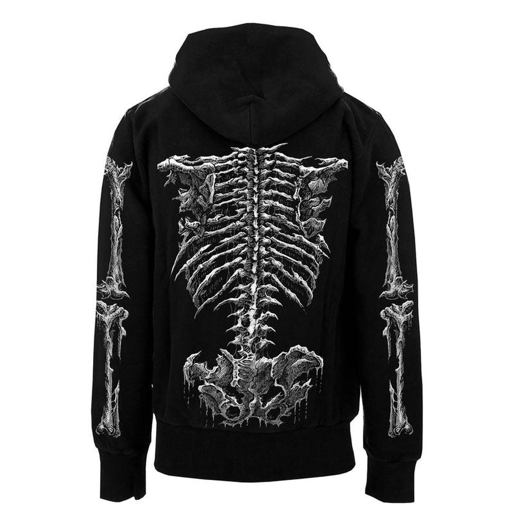 Skelet hoodie met capuchon, achterkant