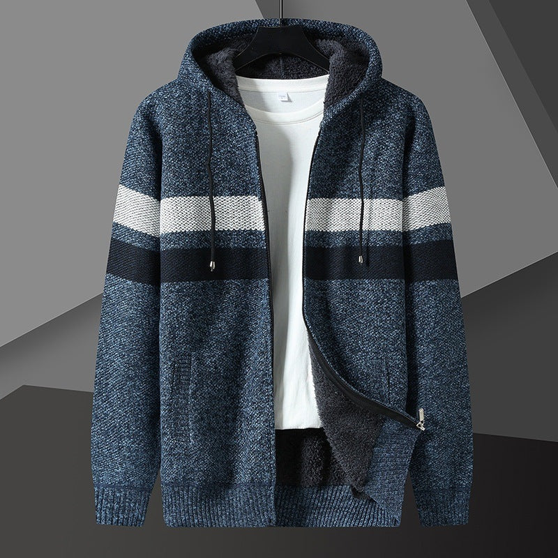 Gestreept Gebreid Capuchonvest Heren | Teddyvoering | 5 Kleuren