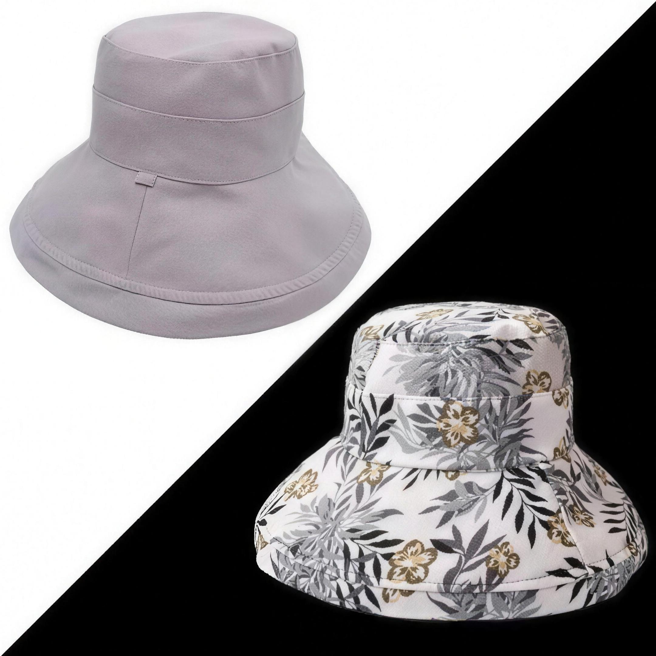 Zonnehoed dames in grijs van buiten en binnen - Boutique Moda
